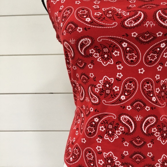 SOLD :: Vintage 90s Bandana Print Tank Top - Picture 3 of 5